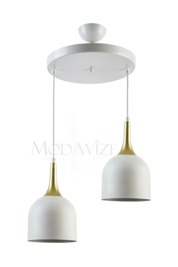 Reına Modern Salon - Mutfak - Cafe Tasarım Metal Başlık Tekli Ikili Üçlü Sıralı Avize - Image 1