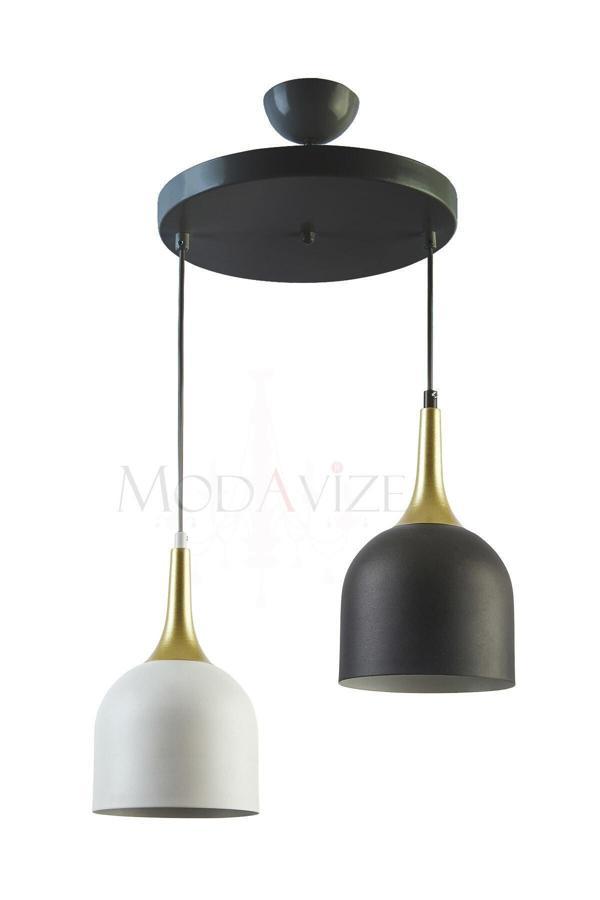 Reına Modern Salon - Mutfak - Cafe Tasarım Metal Başlık Tekli Ikili Üçlü Sıralı Avize - Image 1