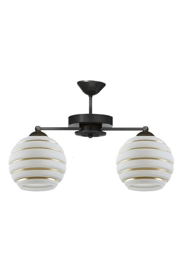 Lüks Tasarım Modern Salon - Mutfak - Yatak Odası Plofonyer Camlı Ikili Avize - Image 1