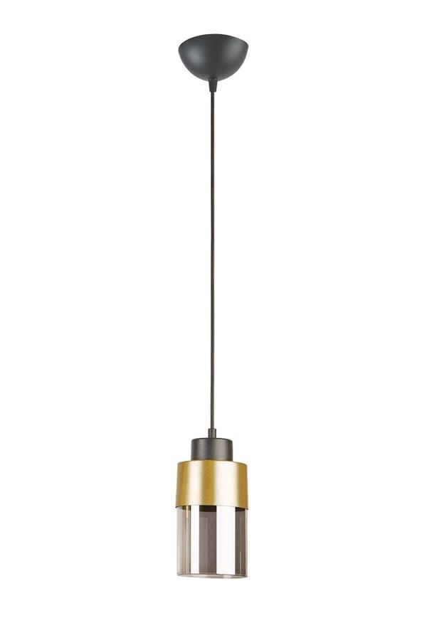 Mono Özel Tasarım Modern Mutfak - Salon - Cafe Siyah Gold Renk Füme Camlı Tekli Avize - Image 1