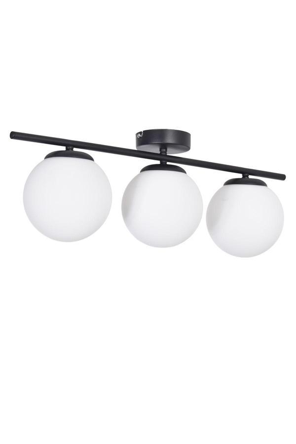 Nika Modern Salon - Mutfak - Yatak Odası Siyah Gövde Beyaz Cam Modern 3 Lü Avize - Image 1