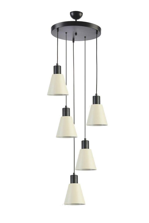 Trend Modern Tasarım Metal Cafe Mutfak Salon Krem Renk 5 Li Avize - Image 1