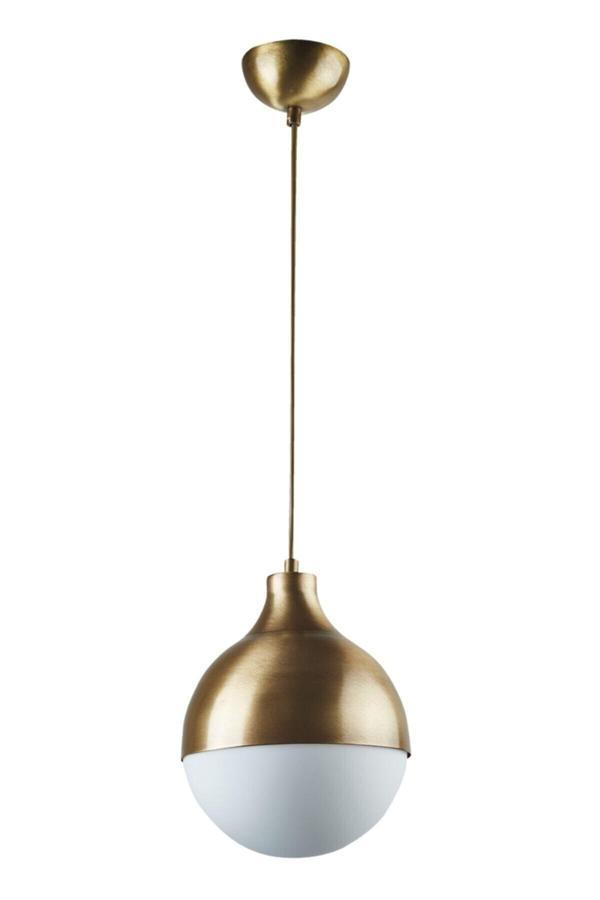 Salon - Mutfak - Yatak Odası Retro Tekli Beyaz Globe Camlı(ÇAP 15 CM) Eskitme Avize - Image 1