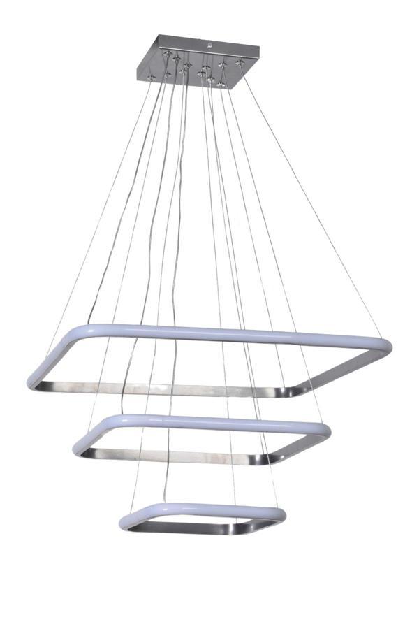 Raul Modern Tasarım Sarkıt Salon Oda Yatak Odası Mutfak Gri Renk Beyaz Ledli 3 Lü Led Avize - Image 1