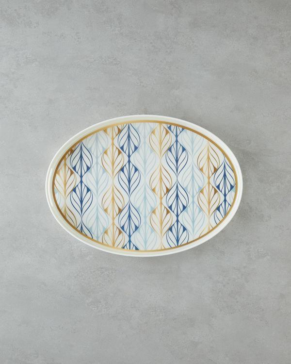 Golden Harmony PP Kaydırmaz Tepsi 42x30 cm Lacivert – Gold - Image 1