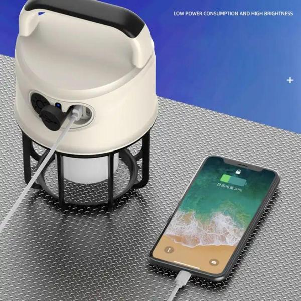 Büro Ev Ofis Kamp Keyfi için Type-C Şarjlı Powerbanklı Çift Işıklı Kamp Lambası - Image 1