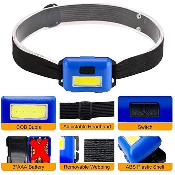 Büro Ev Ofis İş Güvenliği için Pilli Lamba COB LED 3MOD Işıklı Sızdırmaz Mini Baret Kafa Feneri - Image 1