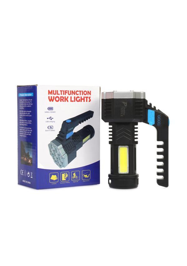 Büro Ev Ofis İş Güvenliği için Şarjlı Lamba Şarj Göstergeli 7XPE 1COB Led Işıklı El Feneri - Image 1