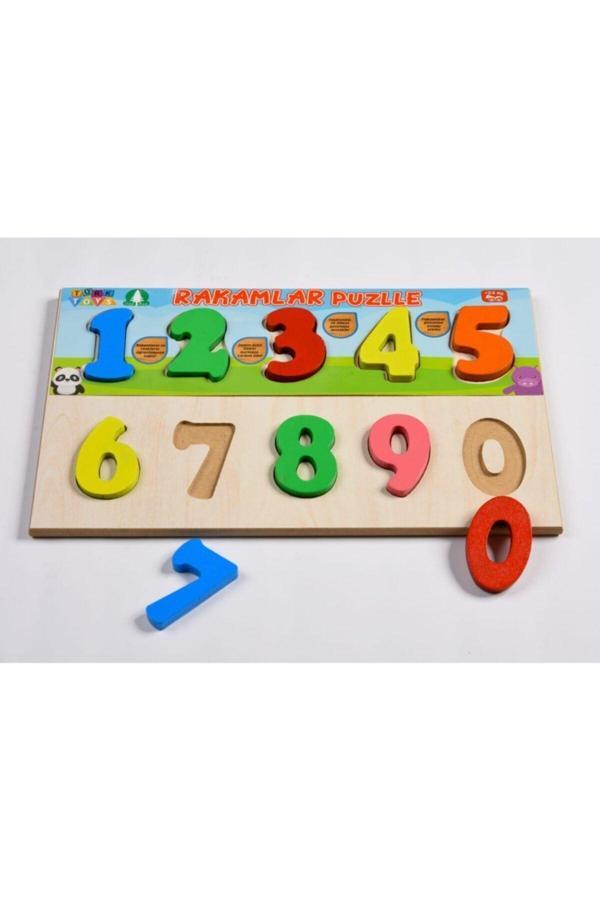 Türk Toys Ahşap Eğitici Rakamlarr Bultak Puzzle Çocuk Oyuncağı - Image 1