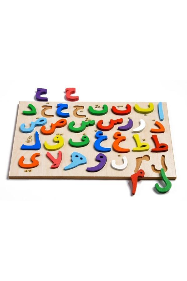 Türk Toys Vk Türktoys Çocuk Erken Eğitici&Eğlendirici Ahşap Puzzle Elif Be Alfabe Blok Set - Image 1