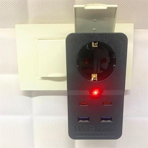 Büro Ev Ofis için 1PRİZ 2TYP-C 2USB Termal Akım Korumalı Grup Priz - Image 1