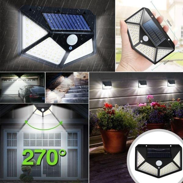 Büro Ev Ofis Yazlık Bahçesi için Solar Şarjlı 100LED 3MOD Ayarlı Sensörlü Duvar Lambası - Image 1