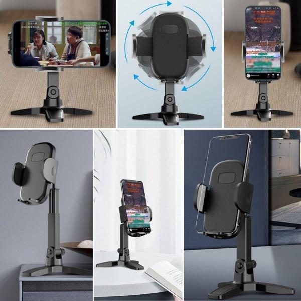Büro Ev Ofis Fotoğraf Video Çekimi için 360 Dönen Stand Başlı Ayaklı Telefon Tripodu - Image 1
