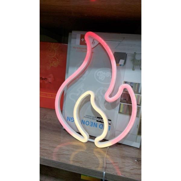 Büro Ev Ofis Hediyesi için 30x25CM Duvar Tipi Asmalı Neon Alev Işıklı Dekor Lamba - Image 1