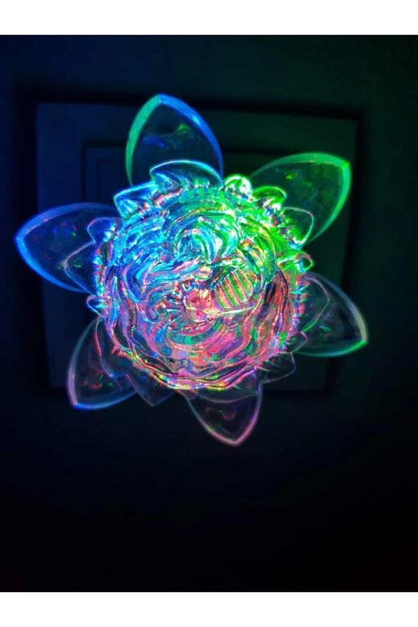 Büro Ev Ofis için Gül Figürlü Renkli Rgb Dekoratif Aysınlatma Gece Lambası - Image 1