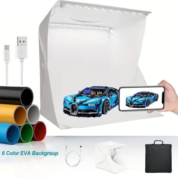 Büro Ev Ofis Hediyesi için 40x40CM 6RENK Fonlu Katlanır Masaüstü Fotoğraf Ürün Çekim Stüdyo Kutusu - Image 1