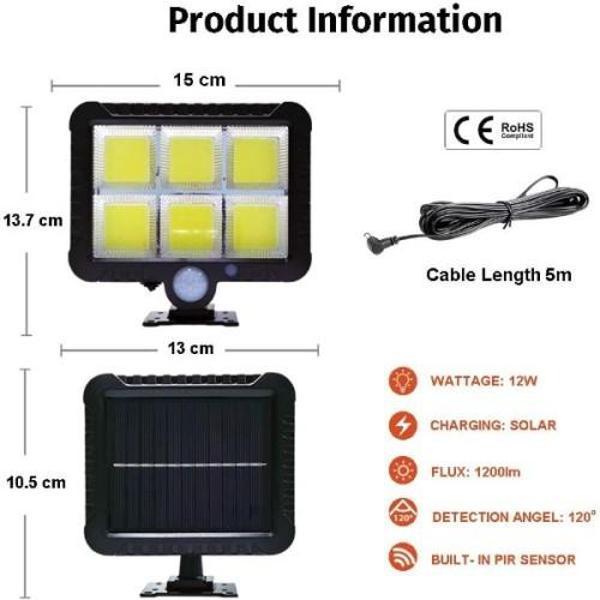 Büro Ev Ofis Kamp Keyfi için Solar Güneş Enerji Şarjlı Hareket Sensörlü Duvar Lambası - Image 1