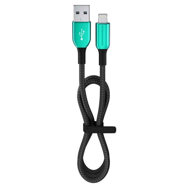 Büro Ev Ofis Personel Telefonu için 1,2MT Yeşil 12W 2.4A Usb-A To Lightning Hızlı Şarj Data Kablosu - Image 1