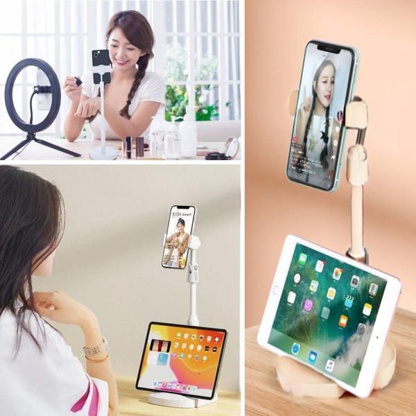 Büro Ev Ofis Personel Telefonu için Beyaz Masaüstü Tablet Telefon Tutucu Plastik Stand - Image 1