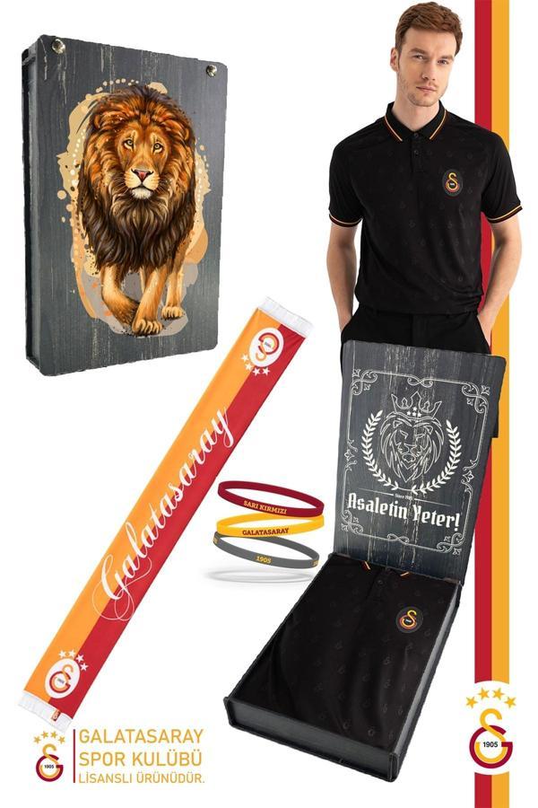 Galatasaray Orijinal Lisanslı Match Day Polo T-Shirt + Bileklik + Atkı Set Hediyelik Ahş - Image 1