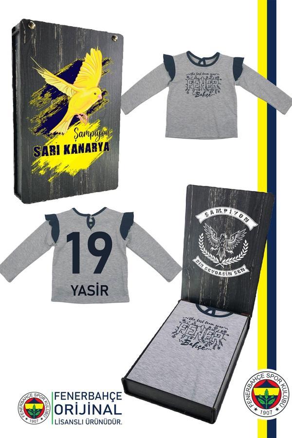 Fenerbahçe Orijinal Lisanslı Uzun Kol Lacivert Bebek Sweat Kişiye Özel Hediyelik Ahşap - Image 1