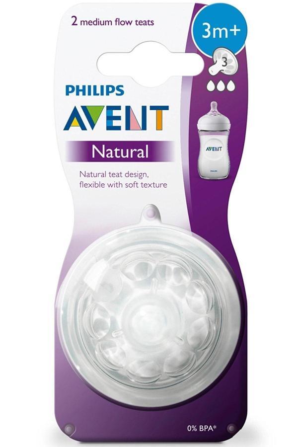 Scf043/27 Natural Ikili Biberon Emziği Iki Delikli 3 Ay+ Orta Akışlı - Image 1