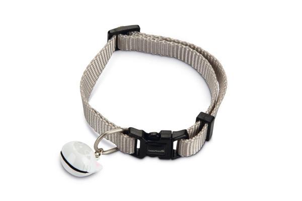 Beeztees Kedi Boyun Tasması, Zilli, Açık Gri, 20-30cm - Image 1