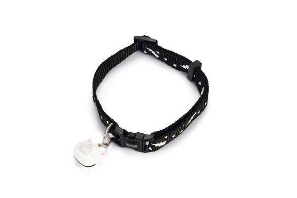 Beeztees Kedi Boyun Tasması, Zilli, Siyah, 20-30cm - Image 1