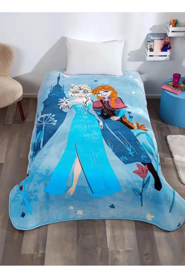 Taç Frozen Kız Çocuk Battaniye Tek Kişilik - Image 1