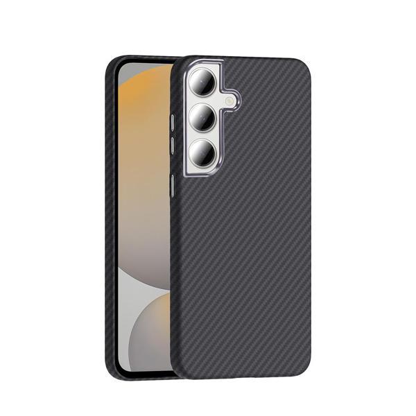 Galaxy S24 FE Kılıf M-safe Şarj Özellikli Karbon Fiber Görünümlü Gros Kılıf Siyah - Image 1