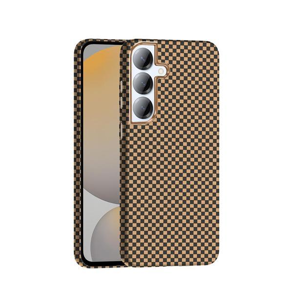 Galaxy S25 Plus Kılıf M-safe Şarj Özellikli Karbon Fiber Görünümlü Gros Kılıf Desert Titanyum - Image 1