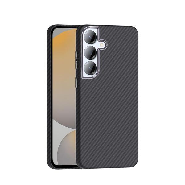 Galaxy S25 Plus Kılıf M-safe Şarj Özellikli Karbon Fiber Görünümlü Gros Kılıf Siyah - Image 1