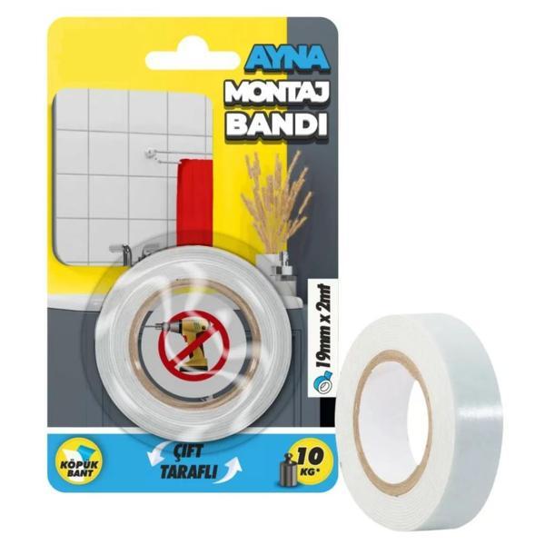 Çift Taraflı Ayna Montaj Köpük Bandı 19mm x 2mt  - Image 1