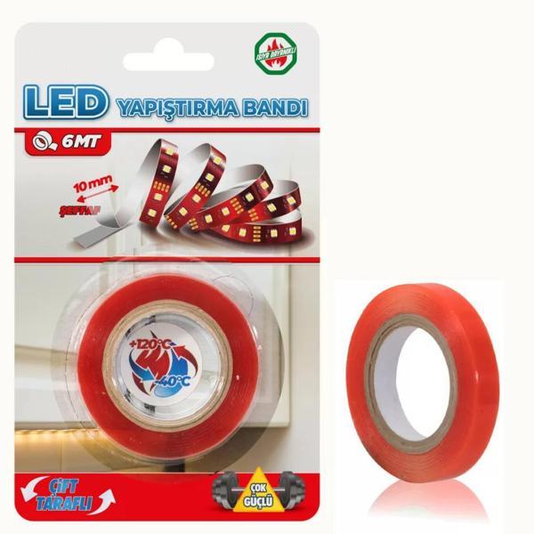 Led Şeridini Yapıştırma Bandı Şeffaf 10mm x 6mt  - Image 1
