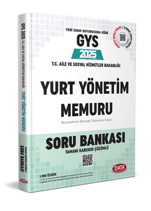 2025 T.C. Aile ve Sosyal Hizmetler Bakanlığı Yurt Yönetim Memuru GYS Soru Bankası Data Yayınları - Data Yayınları - Image 1
