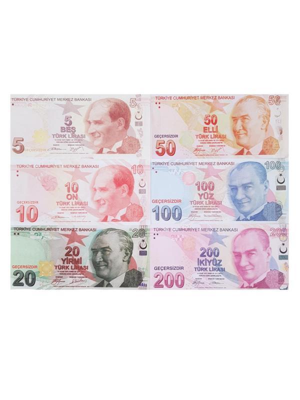 50 Adet Karışık Geçersiz Para Parti Şaka Düğün Oyun Parası Türk Lirası - Image 1