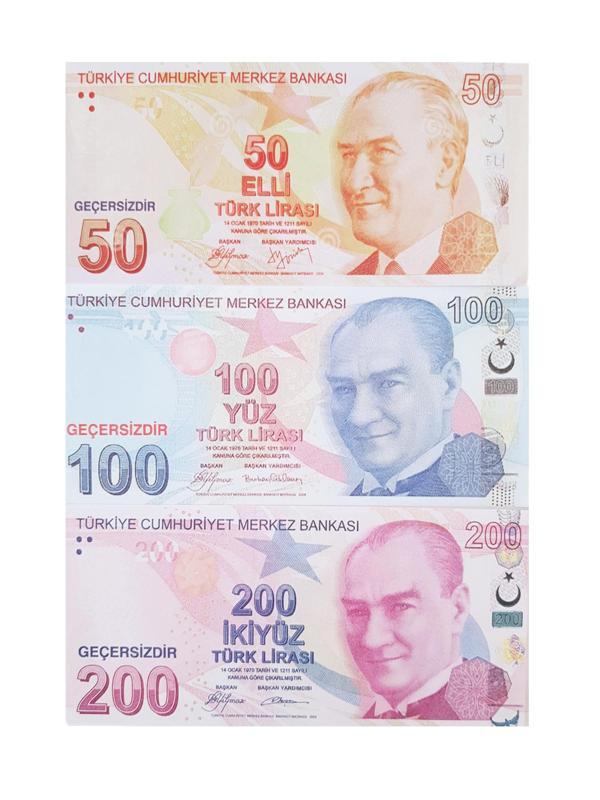 100 Adet Karışık Geçersiz Para 50 100 200 Türk Lirası Parti Şaka Düğün Oyun Parası - Image 1