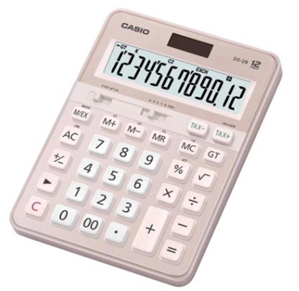 Casio DS-2B-PK Pembe Profesyonel 12 Hane Masa Üstü Hesap Makinesi - Image 1