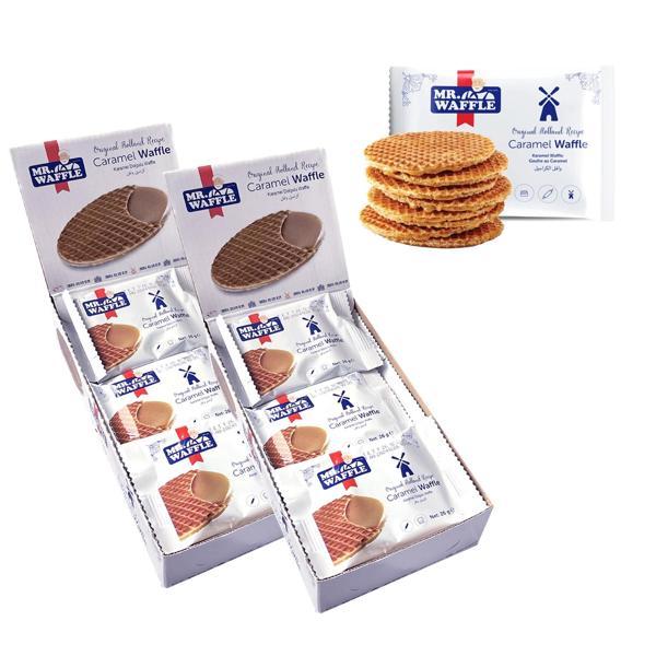 MR.WAFFLE Caramel Waffle 26 gr 18 li Kutu x 2 Adet (Toplam 36 Adet) - Image 1