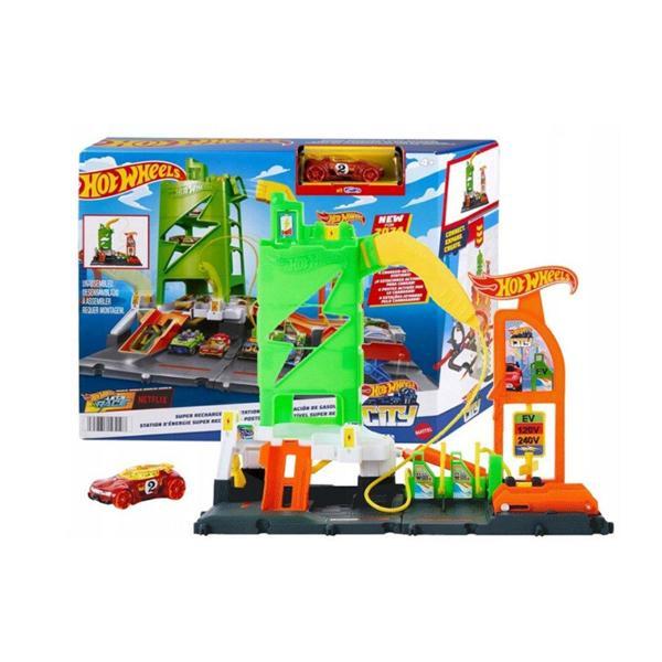Hot Wheels Elektrikli Araç Şarj İstasyonu Oyun Seti - Mavi Su Dünyası - Image 1