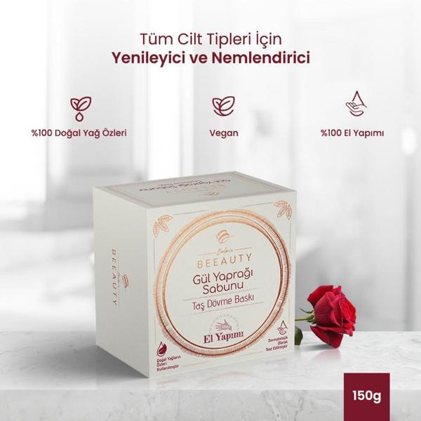 Balen's Beeauty Taş Dövme Baskı Gül Yaprağı Sabunu 150 gr - Image 1