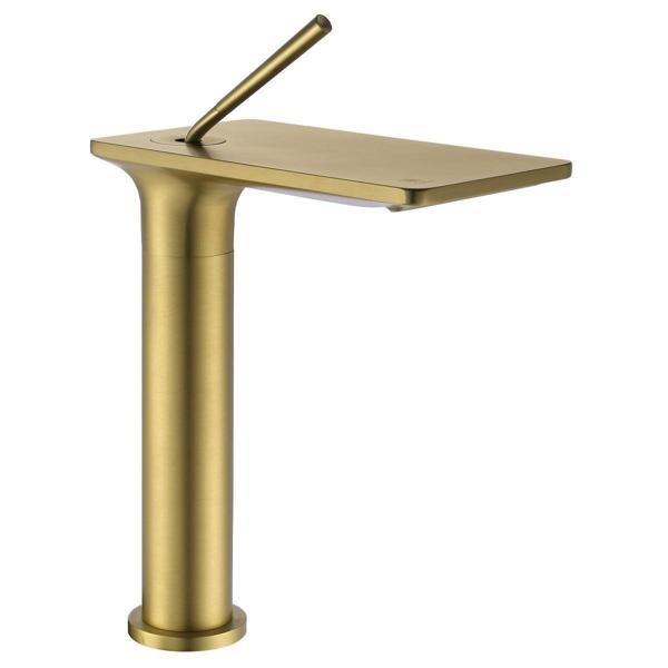 FONTANA YÜKSEK LAVABO BATARYASI (FIRÇALANMIŞ ALTIN) - Image 1