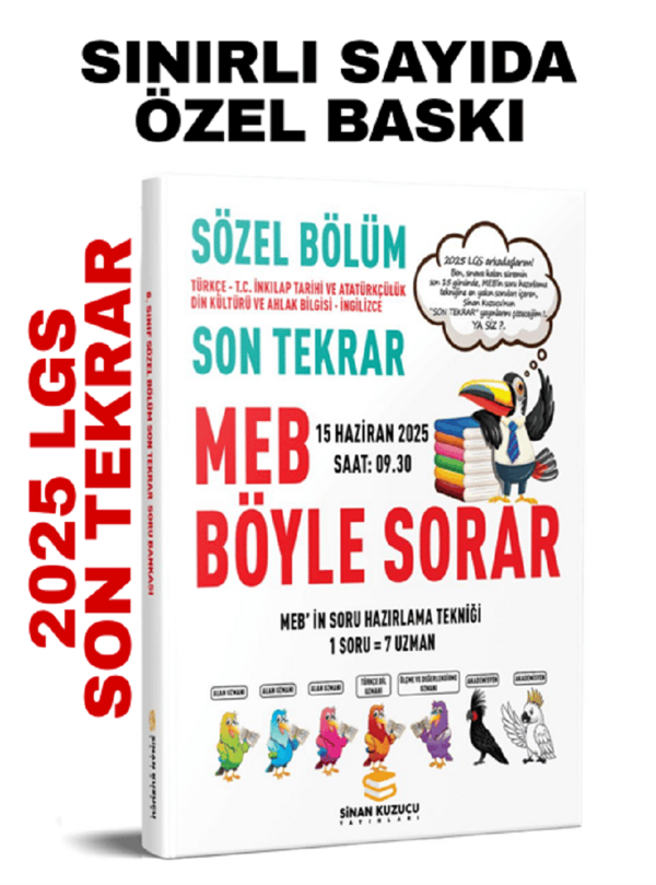 2025 LGS SON TEKRAR SÖZEL SORU BANKASI  - Sinan Kuzucu Yayınları - Image 1