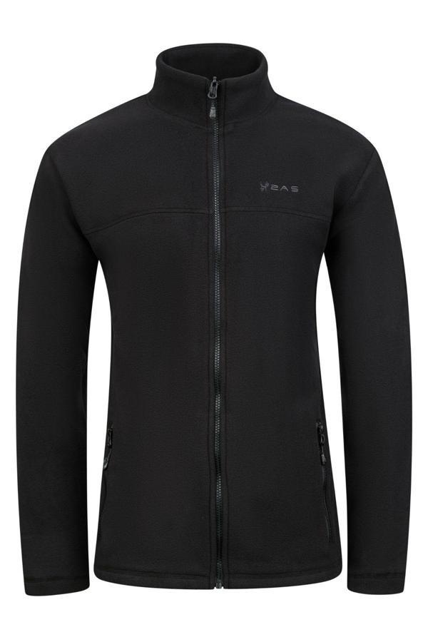 2as Chestert Erkek Tam Fermuarlı İnce Polar Sweatshırt Siyah - Image 1