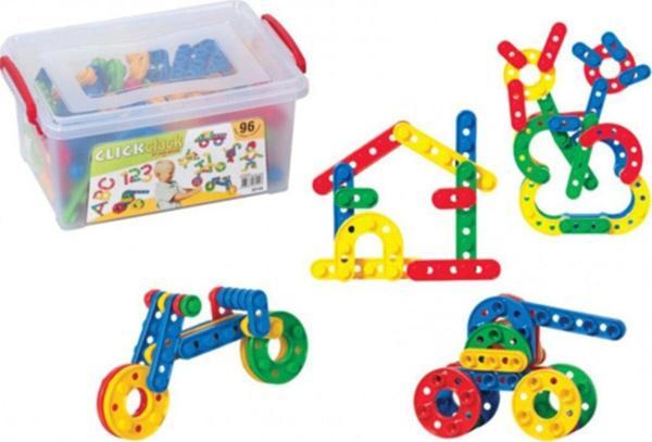 Dede Oyuncak Click Clack Puzzle Küçük Box 96 Parça - Image 1
