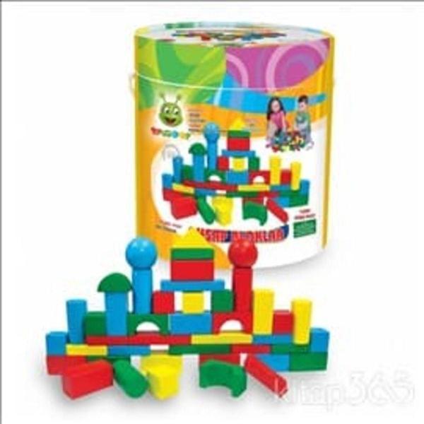 Karsan Oyuncak Woodoy 80 Parça Büyük Kovalı Bloklar - Image 1