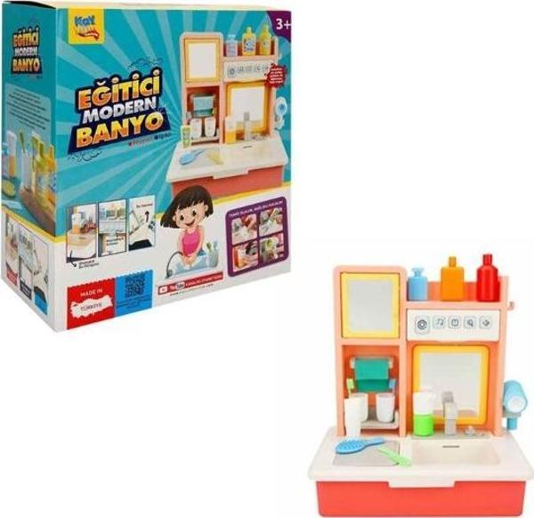 Kayyum Oyuncak Eğitici Sesli Ve Müzikli Modern Banyo Lavabo Pembe - Image 1