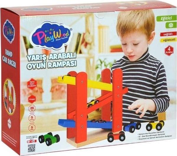 Onyıl Oyuncak Ahşap Otopark 5 Parça Araba İlaveli - Image 1