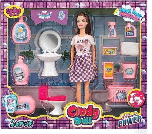 Oydaş Oyuncak Cindy Doll Lavabo Ve Temizlik Setli Bebek - Image 1