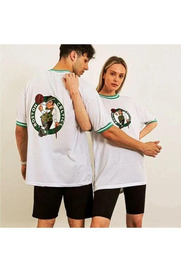 Bav Butik Ayvitrin Sevgili Kombini Çift Unisex Baskılı Tişört Beyaz - Image 1